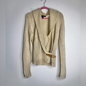 Ralph Lauren Black Label Buckle-Trim Linen Sweater